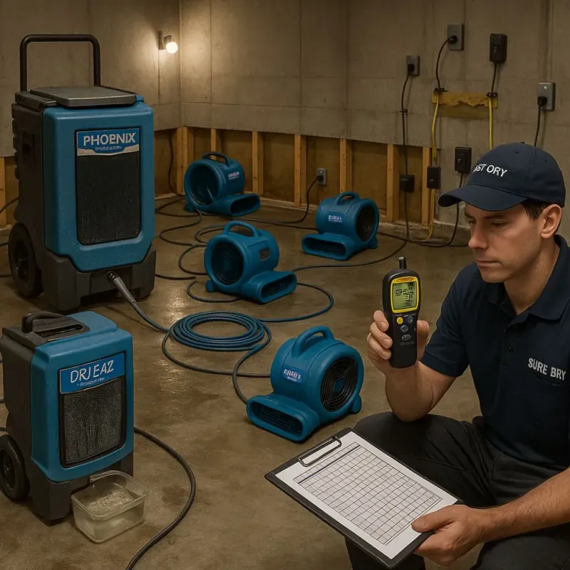 Structural Drying and Dehumidification process in Rapides Parish, LA